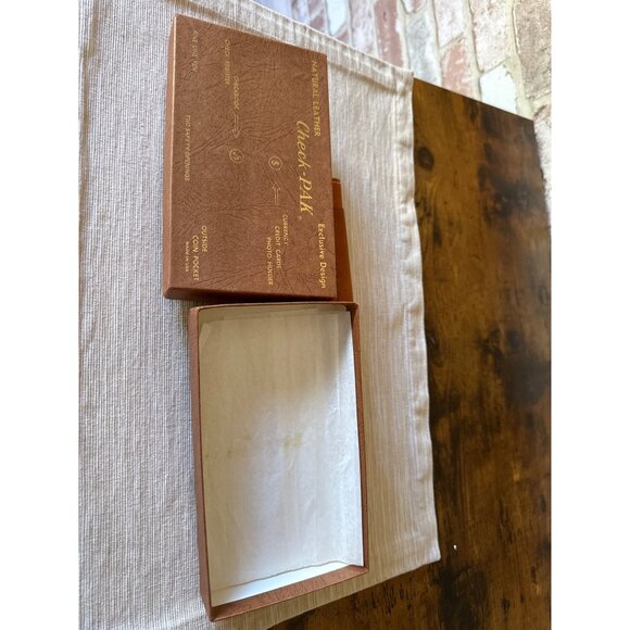 Vintage Cowhide Leather Checkbook Wallet With Coin Pocket & Card Holder Tan - Picture 13 of 16